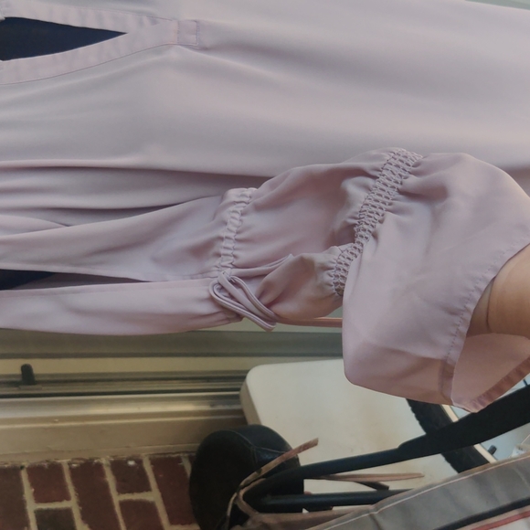 NY Collection light gray slit sleeved blouse - Picture 5 of 8